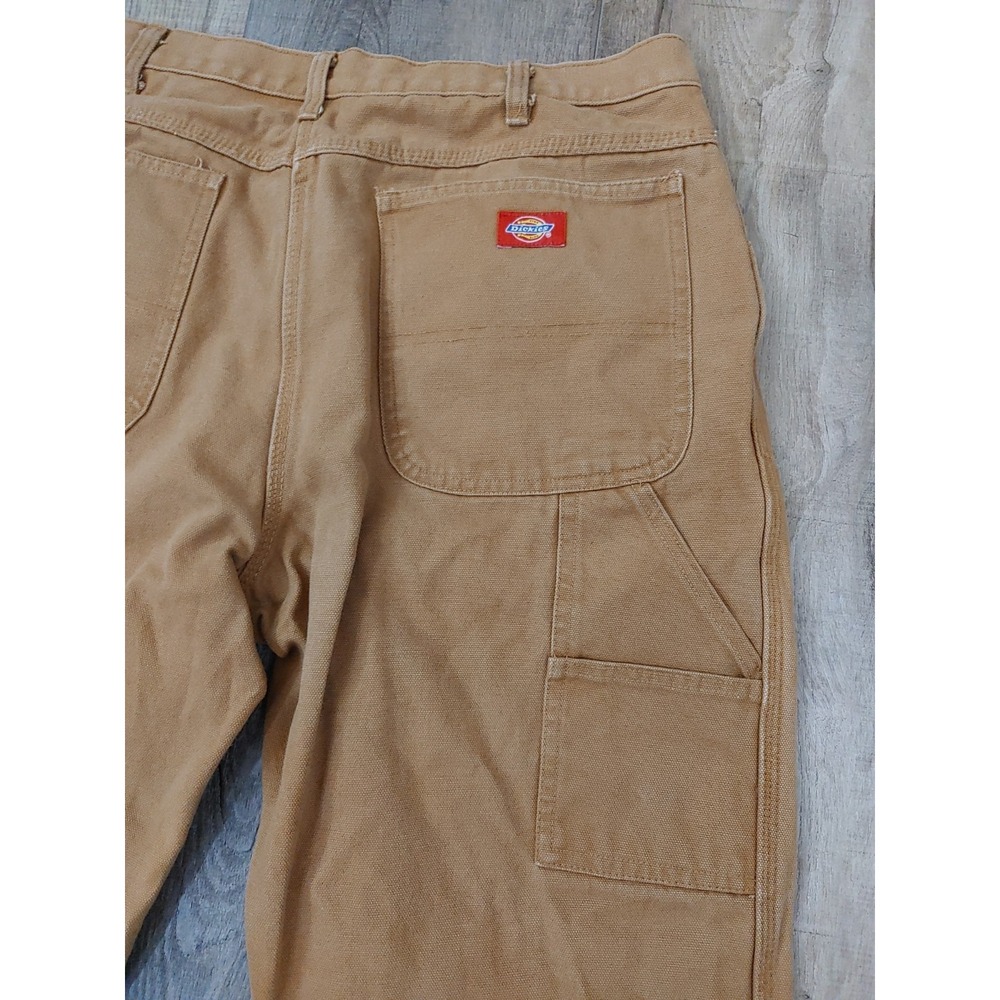 Worn Dickies Canvas Carpenter Pants Mens Size 36x30 Brown Duck Utility Workwear